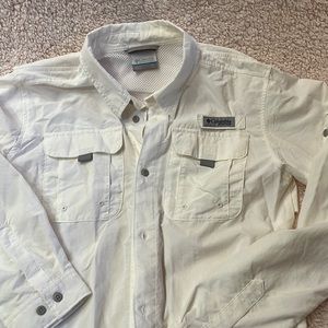 Boys Columbia PFG long-sleeve shirt- white